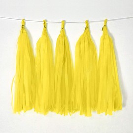Bining Tissue Paper Tassel DIY Hanging paper decorations Party Garland Decor for Party Decorations Wedding,Festival,Baby Shower Decoration 20PCS (yellow 25cm 20pcs)