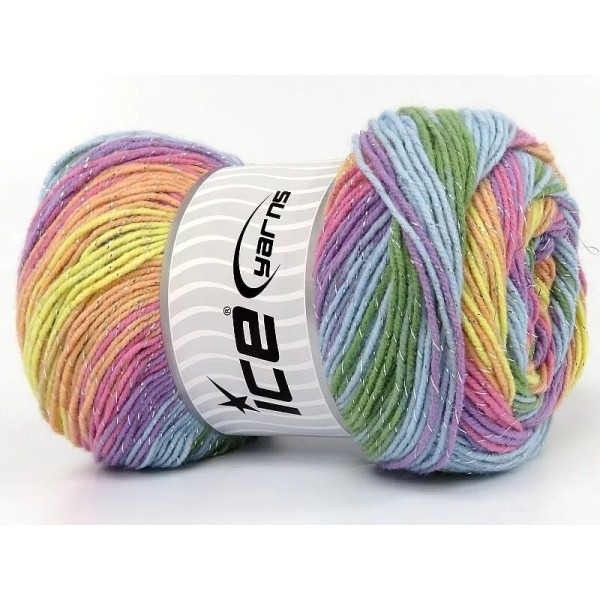 ICE Magic Glitz 80848 Pastel Rainbow + Silver Metallic SelfStripe