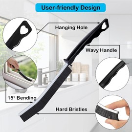 6PCS Crevice Cleaning Brush Set, Hard Bristle Cleaning Supplies for Kitchen, Bathroom, Corner, Grout, Sink, Cup, Teapot, Bottle, Blender