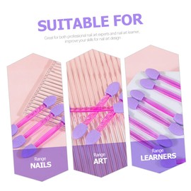 Healvian 250pcs Gradient Nail Art Sponge Double-end Tool for Easy Manicure Lightweight and Portable for Women and Girls for Nail Art Design and Makeup Application