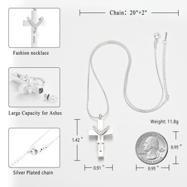 Cremation Jewelry for Ashes Pendant - Cross Urn Necklace with Mini Keepsake Urn Memorial Ash Jewelry