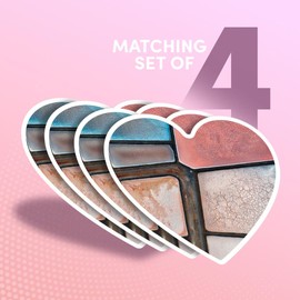 Vinyl Heart Stickers (Set of 4) 10cm - Salinas de Janubio Lanzarote Canary Islands for Laptops, Tablets, Luggage, Scrap Booking, Fridges #51958