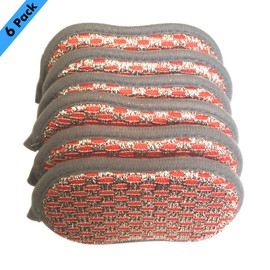 Esponjas multiusos para fregar la cocina, sin arañazos, doble cara, esponja de microfibra de doble efecto junto con una limpieza de platos sin esfuerzo de alta resistencia, paquete de 6 (rojo)