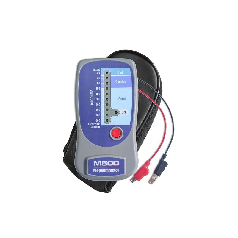 M500 Insulation Tester, Electronic Megohmmeter up to 1000 megohms, Battery