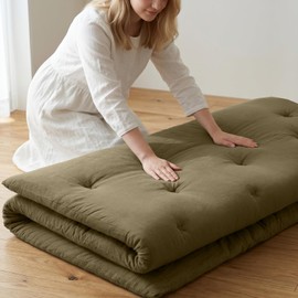 ZonLi Japanese Floor Mattress, 100% Cotton Cover Foldable Futon Mattress