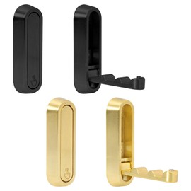 Mayoii 4pcs Foldable Wall Hooks, Flip Down Hook for Hanging Coats, Bags, Towels and Keys Anywhere on Your Home,Foldable Wall Hook Made of Zinc Alloy in Nordic Style (Black,Gold)