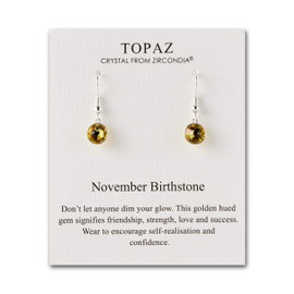 Philip Jones November Birthstone Drop Earrings Created with Topaz Zircondia® Crystals