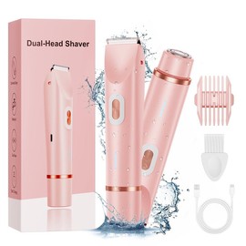 Bikini Trimmer for Women,Electric Razor & Shaver for Face, Body & Intimate Areas ,Hair Trimmer Ipx7 Waterproof Wet & Dry Use,Rechargeable Razor Travel Grooming Kit:_Rose Gold