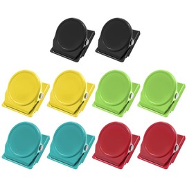 WELANE Magnetic Clip, 10 PCS Fridge Magnet Metal Clips for Home, School, Hanging Photos (5 Colors)
