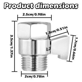 Aomhrek Shut-off Valve Internal and External Direct Flow Valve Shower Water Shut-off Valve Flow Regulator Chrome Plating