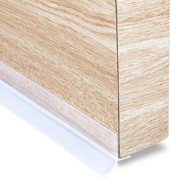 Huakaile T-Shaped Clear Door Draft Stopper Blocker, 9.8 Ft x 1.3" Silicone Weather Stripping Window Seal Strips, Self-Adhesive Waterproof Shower Door Bottom Sweep for Insulation Gap