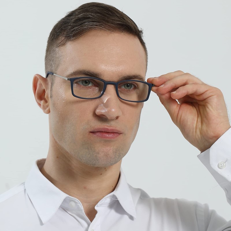 KoKoBin Ultra-thin anti-blue reading glasses anti-glare glasses (Blue, 3.00)