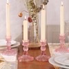 12Pcs Pink Candlestick Holders Set- 4" H Taper Candle Holders