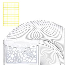 30 Pieces Clear Stamp & Die Plastic Storage Bag, Resealable Large Envelope Pocket for Card Making DIY Scrapbooking Paper Craft and Cutting Dies Stencil (7x5)