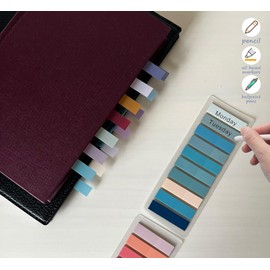PLALZDS 1200pcs Morandi Sticky Tabs, Page Markers, Sticky Note Tabs Colored Translucent Writable and Repositionable Book Flags Tabs, Aesthetic Strip Index Tabs (1200pcs)