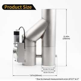 Piclafe Universal 3 Inch Stainless Steel Exhaust Pipe Kit