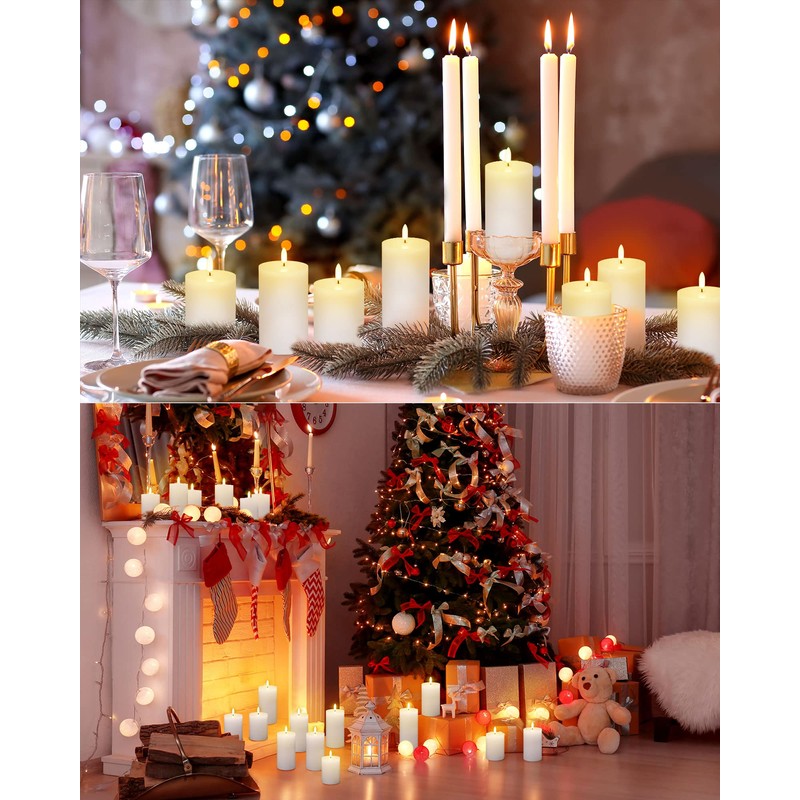 White Flameless Candles Set 6 Pack White LED Candles with