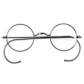 Agstum Retro Small Round Optical Rare Wire Rim Eyeglasses Frame (Gunmetal, 43)