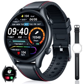 Motsfit Smartwatch Herren mit Telefonfunktion: Fitnessuhr mit Schrittzähler 1.32 Zoll Großes Display Wasserdicht Fitness Tracker mit Pulsuhr Sport Uhr Smart Watch für iOS Android…