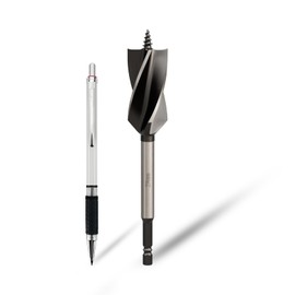 CSOOM Drill Bit for Carpentry and Tip Screw Woodworking High Carbon Steel Drill Auger Drill Bit 0.25 inch (6.35 mm) Hex Shaft (Blade Diameter 1.1 inches (28 mm)
