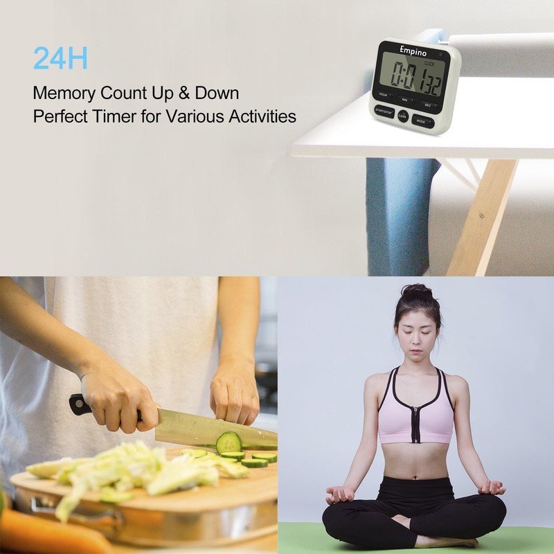 Digital Kitchen Timer - Empino Upgraded 24-Hours Cooking Timer Clock