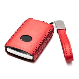 Vitodeco Leather Remote Key Case Cover Protector Comaptible with Mazda 3, Mazda 6, CX-5, CX-50, CX-3, CX-30, CX-9, CX-90, CX-70, 4-Button, Red