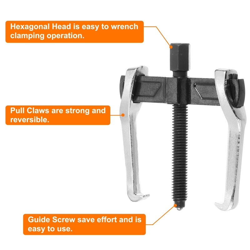 sourcing map 2-Jaw Gear Puller 3 Inch Carbon Steel Separate