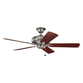 KICHLER 330247MWH Protruding Mount, 5 Matte White Blades Ceiling fan, White