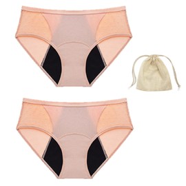 [BAZETITUS] 2-Piece Set, Fashionable Absorbent Shorts, 1.7 fl oz (50 ml) Water Absorption, For Many Days, Sanitary Shorts, Incontinence Pants, Water Absorbing Pants, Back Leak Resistant, Absorbing