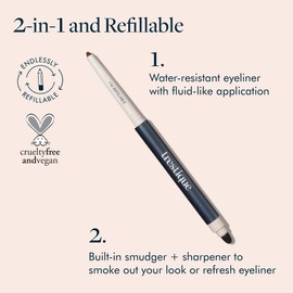 TRE'STIQUE trestique Eyeliner, Refillable Long Lasting Eyeliner Pencil With Built-In Smudger And Sharpener, Clean Beauty Eye Pencil, Sustainable