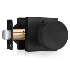 Haidms Matte Black Door Knobs Interior, Heavy Duty Square Black Door Knobs, Bedroom Door Knobs, Black Privacy Door Knobs Bathroom(1 Pack)