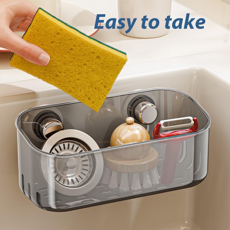 Sponge Holder with Strong Suction Cup, Dish Sponge Caddy Inside