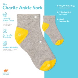 Lucky & Me Charlie Kids Ankle Socks (5-Pack) Summer Skies M
