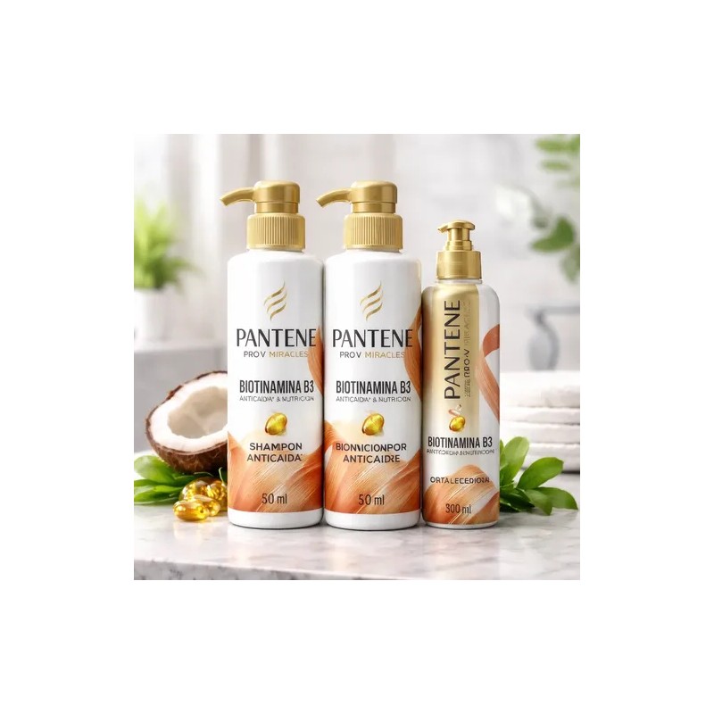 Kit Pantene Biotinamina Shampoo Acondicionador Crema