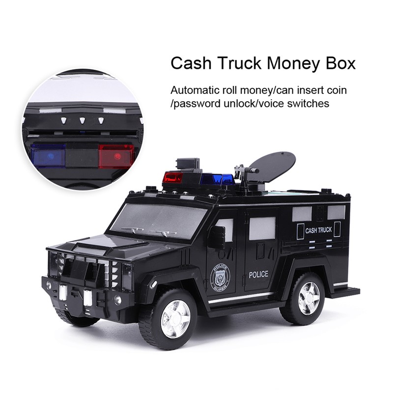 Cash Truck Money Box Fingerprint Password Electronic Automatic Coins Saving