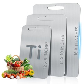 GNEL Titanium Cutting Boards Set of 3, Titanium Cutting Board For Kitchen, Food Grade Quality, Easy To Clean And Will Not Absorb Odors, Chopping board For Kitchen Or Outdoor, Dishwaser Safe