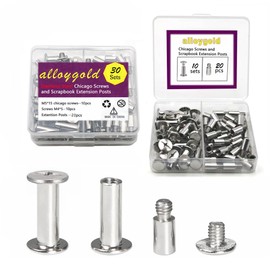30 Pack Stainless Steel Chicago Screws and Stainless Steel Scrapbook Extension Screws Album Extender Post Replacements for Post-Bound Refillable Photo Album (（M5*15mm+5 * 8 * 13mm）)
