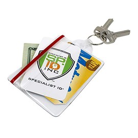 Specialist ID Soft Vinyl Fuel Card or Badge Holder with Keychain - Great for Metrocard - Campus Meal Card & Dorm Room Key, or Keycard and Your Driver's License - Key Ring Card holder