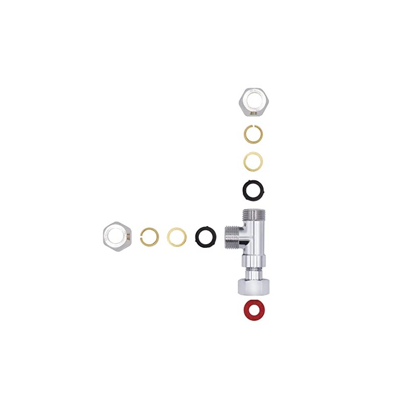 VARIOSAN 10360 3/8 Inch Brass T-Piece Distributor for Angle Valves,