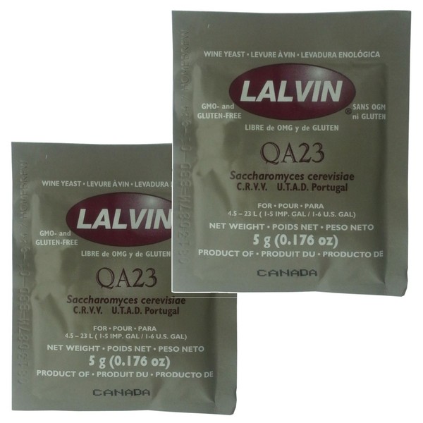 2x Lalvin QA23 White Wine Yeast 5g Sachet 16% Homebrew