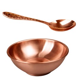 Copper Bowl Pure Copper Bowl Tableware Household Rice Bowl Copper Spoon Copper Chopsticks Copper Tea Cup Copper Bowl Chopsticks Set (Type 5)
