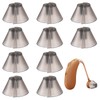 BOHUIZ 10 Pcs Hearing Aid Domes, Dark Gray Tulip Domes