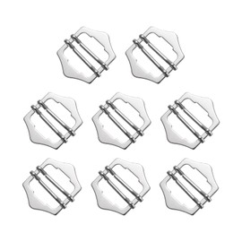 QUARKZMAN 8 Pieces Metal Adjuster Slide Buckles 20mm Webbing Roller Pin Clip Buckle Tri Glide for Vest Suit Bag Replacement Part (Silver), silver