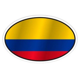 GT Graphics Colombia Flag Oval - 12" Vinyl Sticker Waterproof Decal