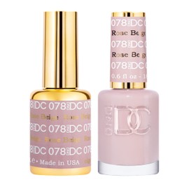 DND DC Gel Polish Set, Pink Collection, UV/LED Gel Polish and Air Dry Nail Lacquer, Matching Chip-Free Polish Duo, 078 Rose Beige, 0.5 Fl Oz