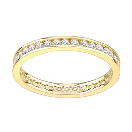 Old English Jewellers 9ct Yellow Gold 0.50ct Full Eternity Wedding Ring size J K L M N O P Q R S (P)
