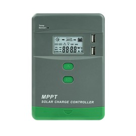 Charge Controller Solar 12 V 20 A MPPT Charge Controller 12 V Solar Charge Controller Max Open Circuit Voltage 60 V Car Detection of Solar Charge Controller 12 V/24 V LCD Digital Display Dual USB