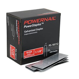 Powernail PS18112 18 Gauge 1/4 Inch Crown 1-1/8 Inch Length Chisel Point Narrow Crown Staple (Box of 5000)