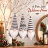 Christmas Gnome Hanging Ornaments - 3-Piece Gray Set with Patterned