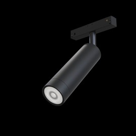 Maytoni Focus LED Spotlight for Magnetic Rail Systems, Track Lighting, Black, 360 Degree Adjustable, Made of Aluminium, 4000K, 600lm, 7W for Living Room, Bedroom, Kitchen, Hallway